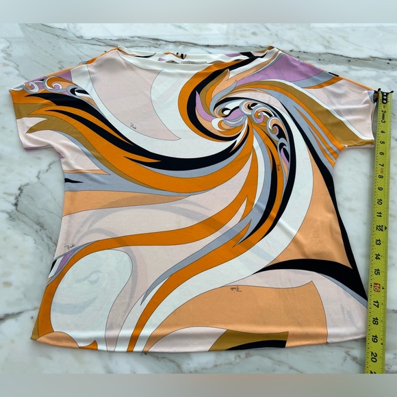 EMILIO PUCCI ORANGE MULTI TOP STYLE 82JN36 SIZE IT 46 / US 12 NWOTS! - Picture 11 of 17